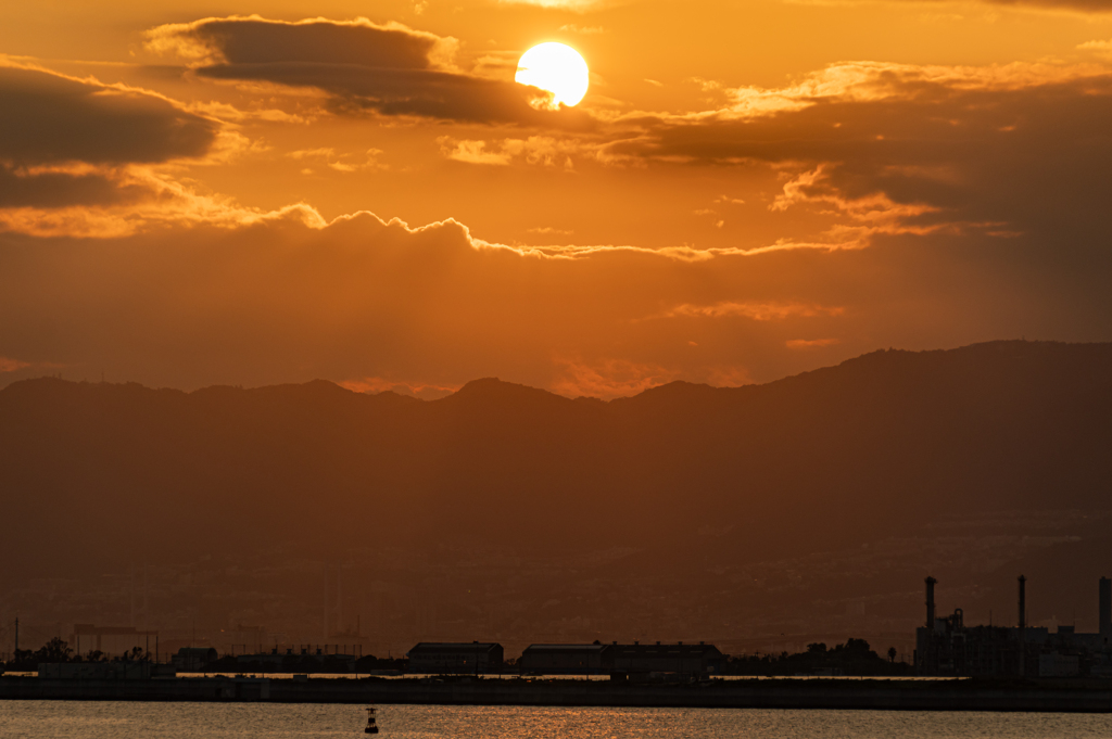 大阪湾夕日1