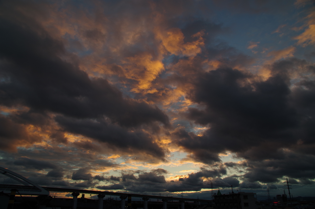 大阪8月9日夕方の空