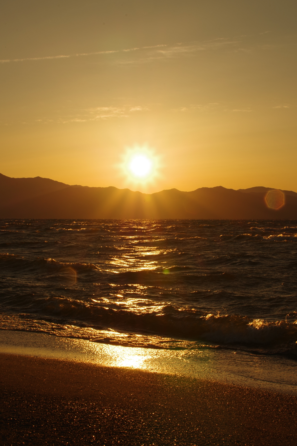 6月4日琵琶湖の夕日