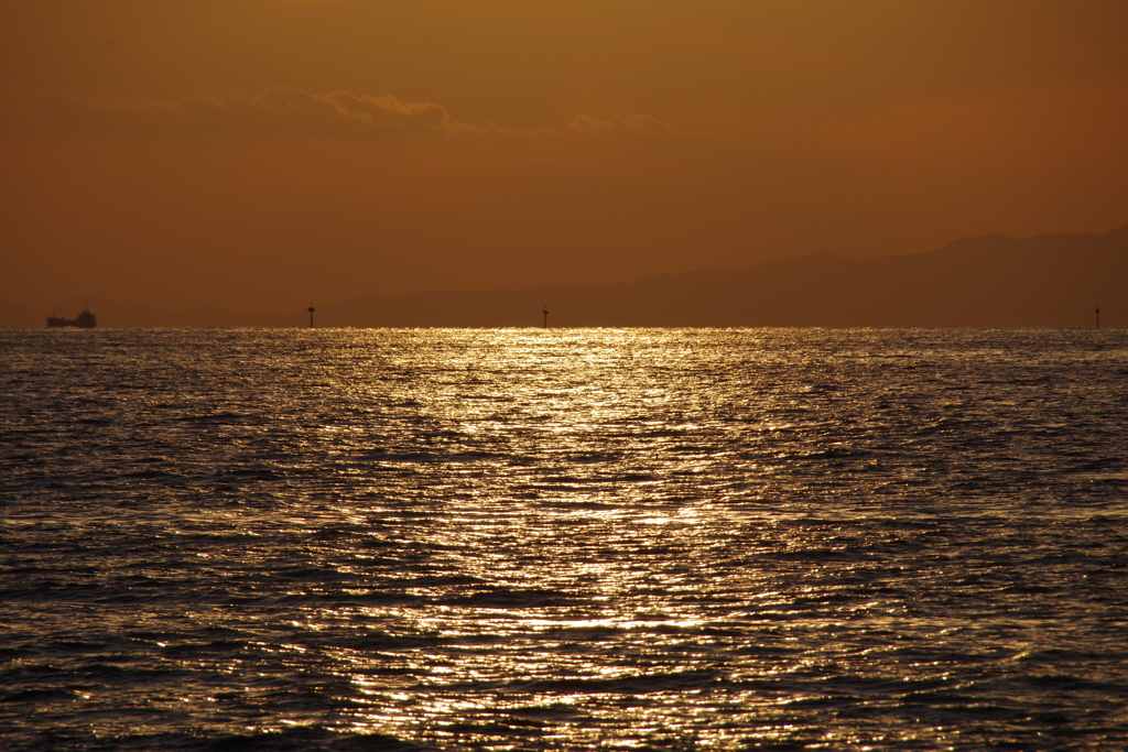 大阪湾夕日2