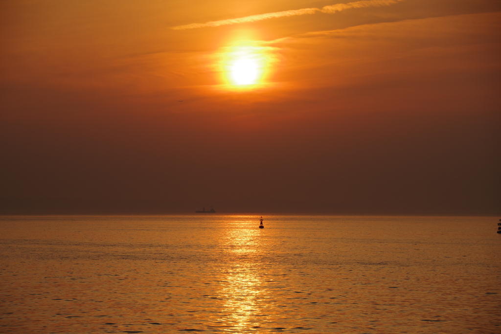 二色の浜夕日1