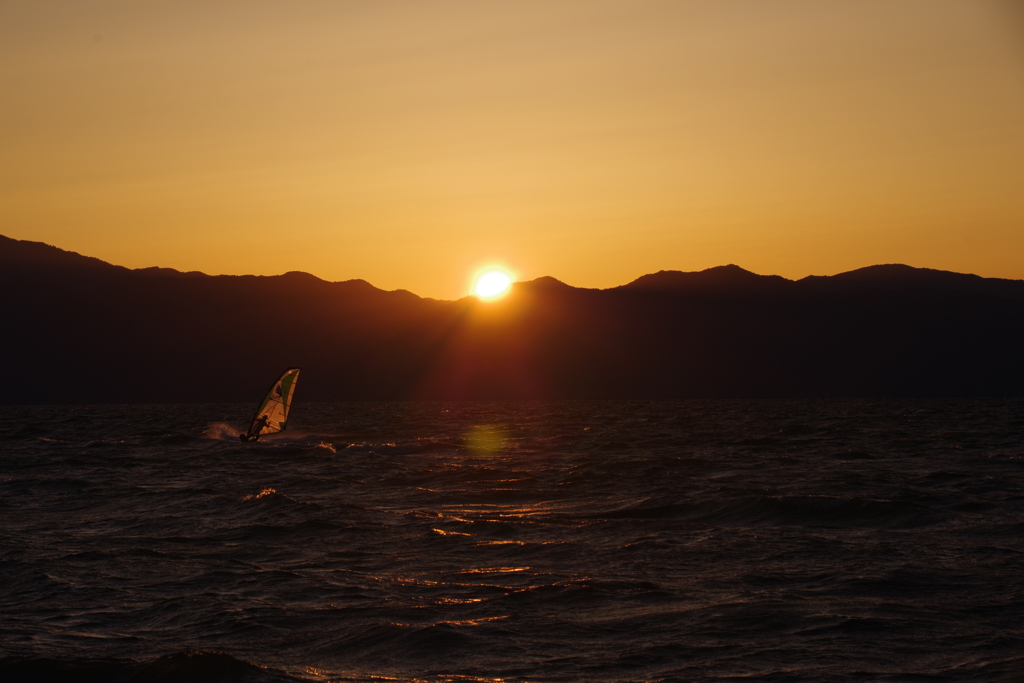 6月4日琵琶湖の夕日２