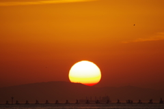 大阪港に沈む夕日　2