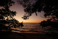 7月14日琵琶湖夕日3