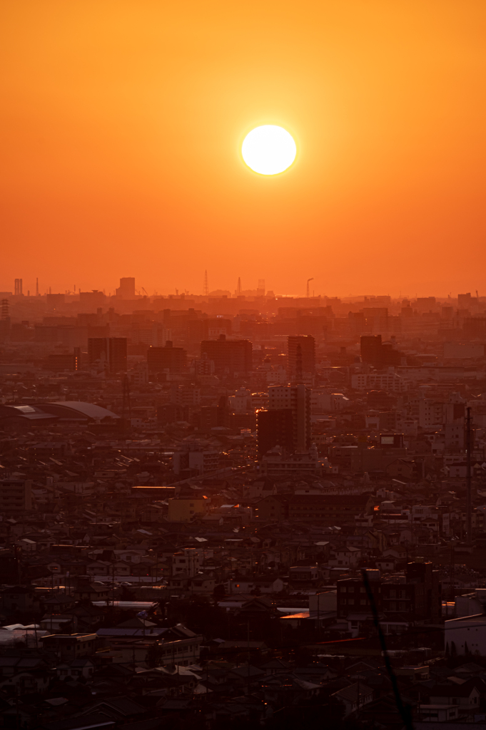 大阪湾に日が沈む　1