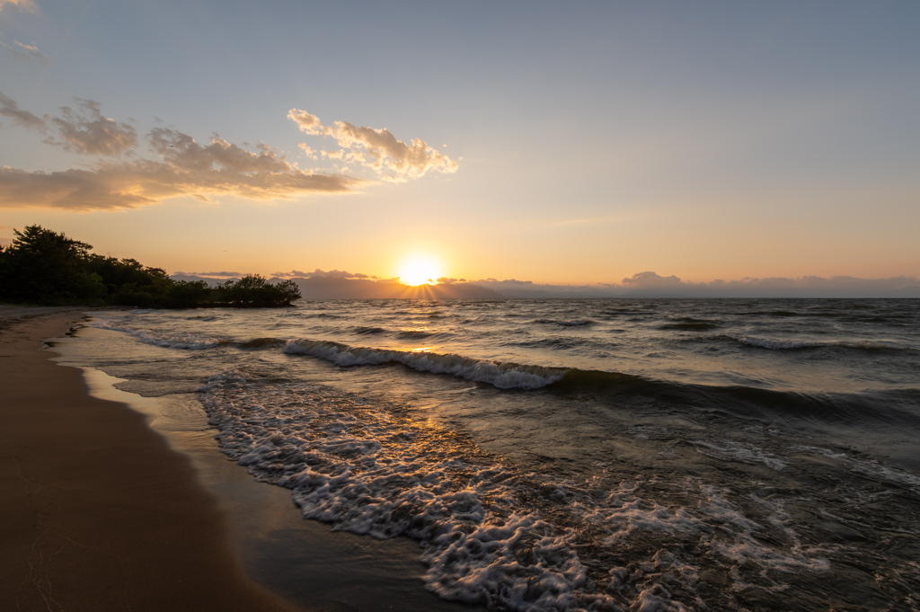 琵琶湖の夕陽　2