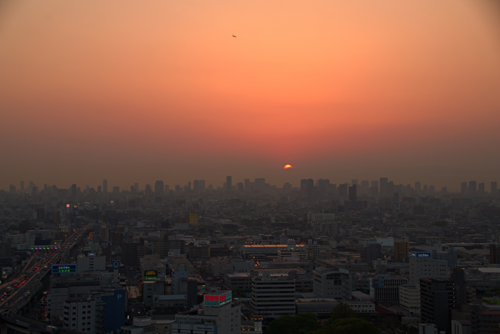 大阪夕景から夜景１