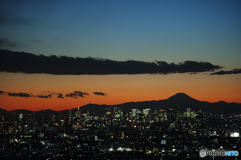 富士山の夕景