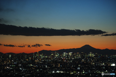 富士山の夕景