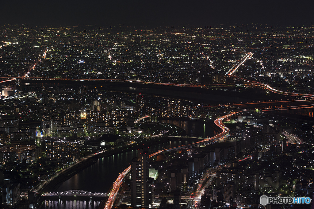 スカイツリー展望台から見た夜景