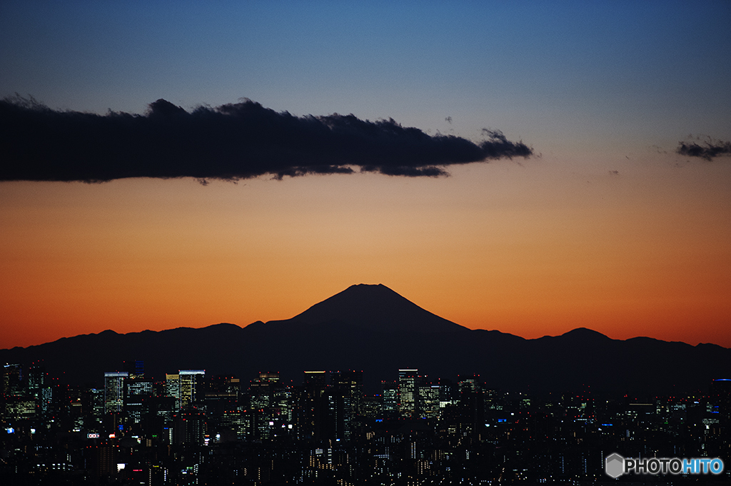 富士山の夕景