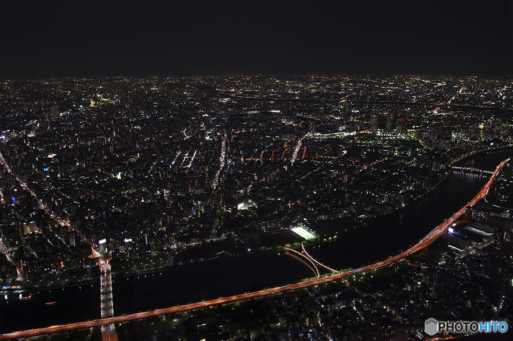 スカイツリー展望台から見た夜景