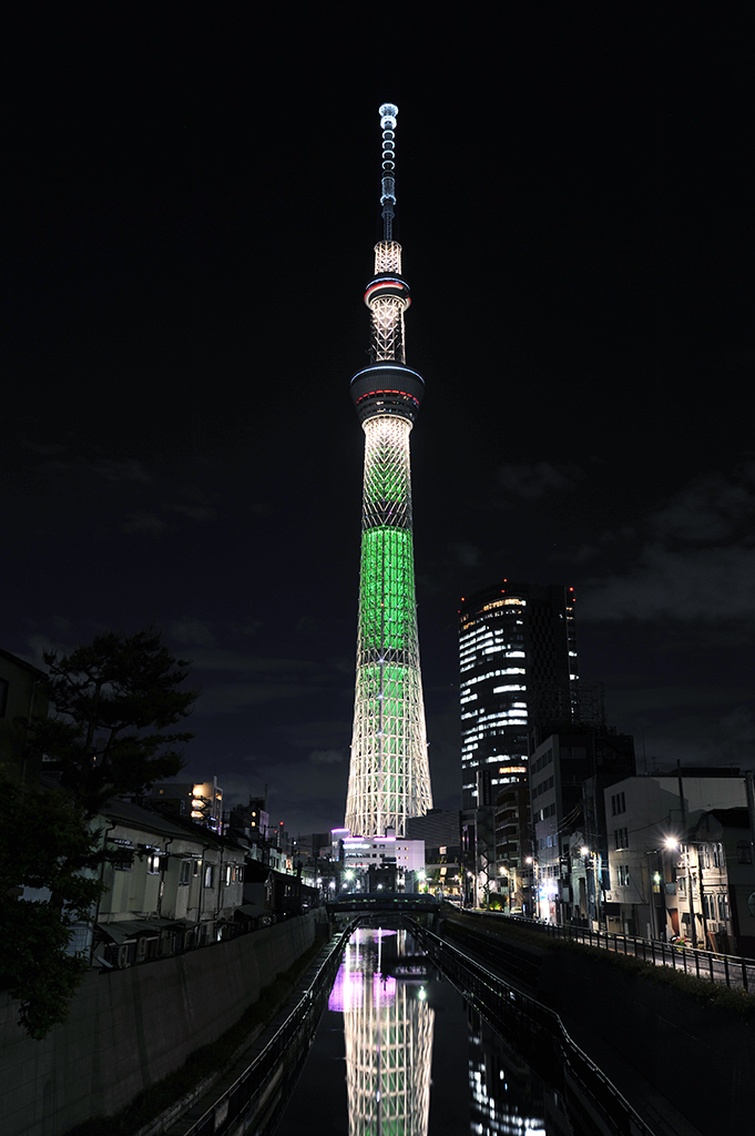 スカイツリー　クリスマス特別ライティング「シャンパンツリー」