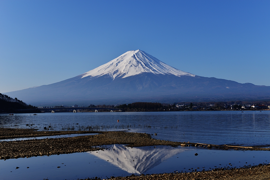 河口湖から見た富士山