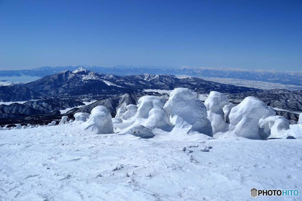 磐梯山と樹氷