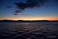 猪苗代湖の夕景