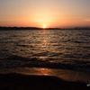猪苗代湖の夕陽