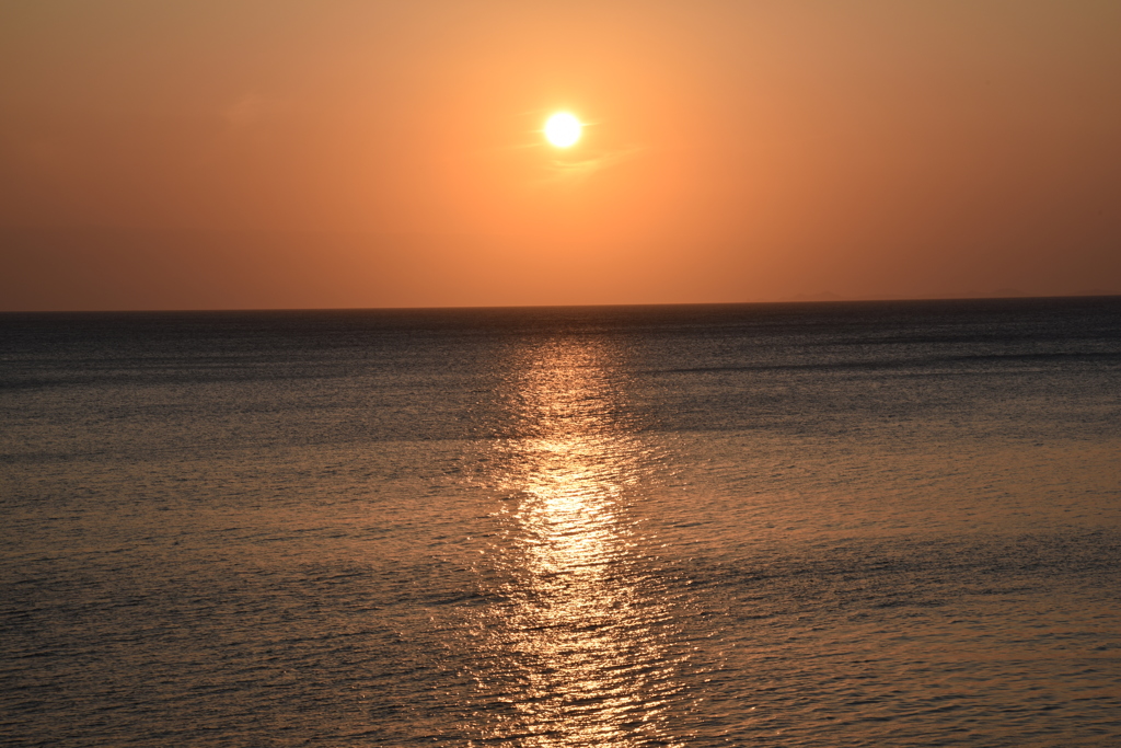 国頭村西海岸の夕日