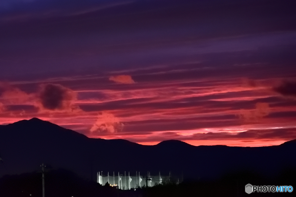 雨上がりの夕焼け