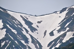 石転び沢の雪渓