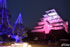 鶴ヶ城のライトアップ