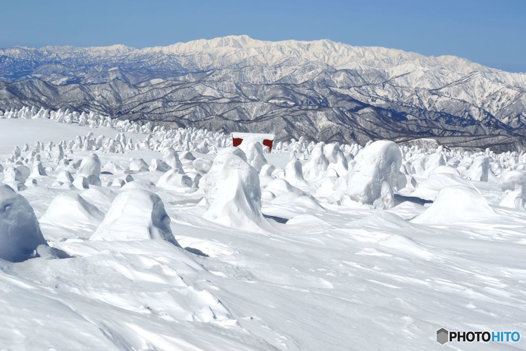 西吾妻山樹氷群と飯豊連峰