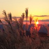 高原の夕日