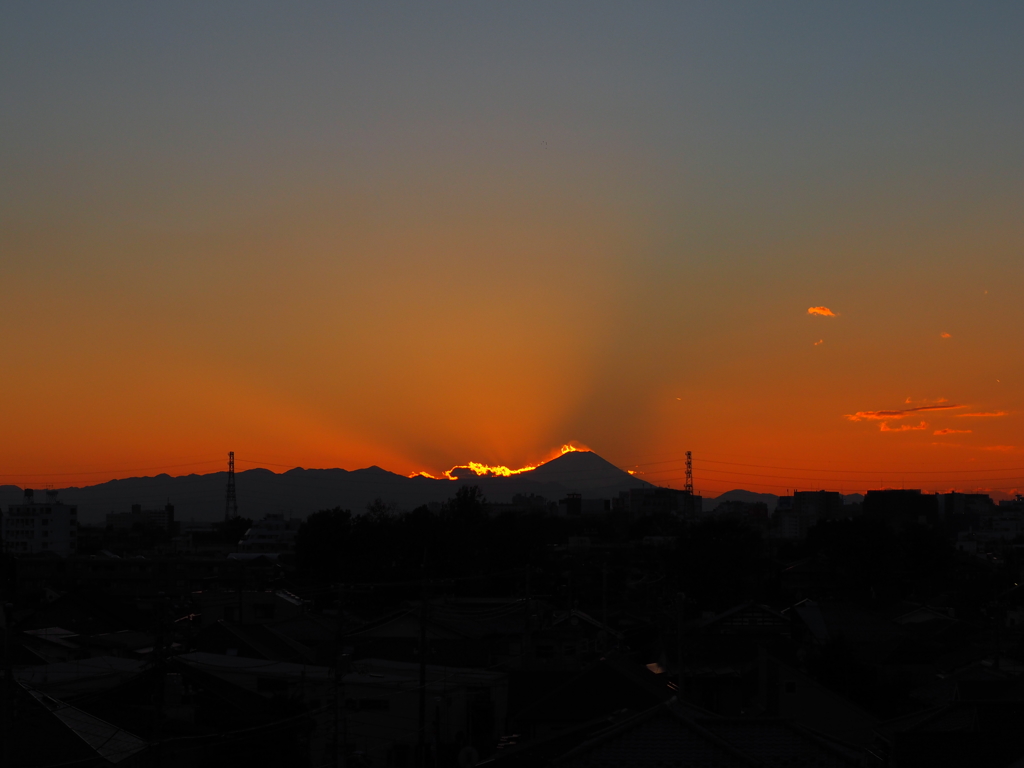 夕焼け富士山