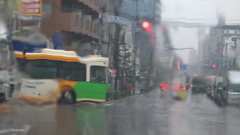雨の交差点
