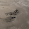 砂浜に山の手