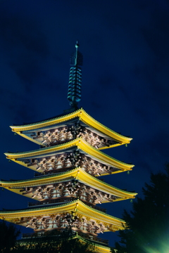 夜五重塔青