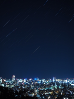 星と夜景