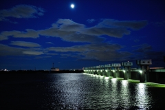 木曽川（夜）