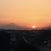 夕暮れと富士山