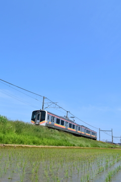 田園と青空と電車