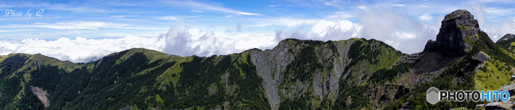 左から右へ 伊澤山 3297m 大霸尖山 3492m