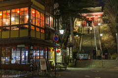温泉地の光景