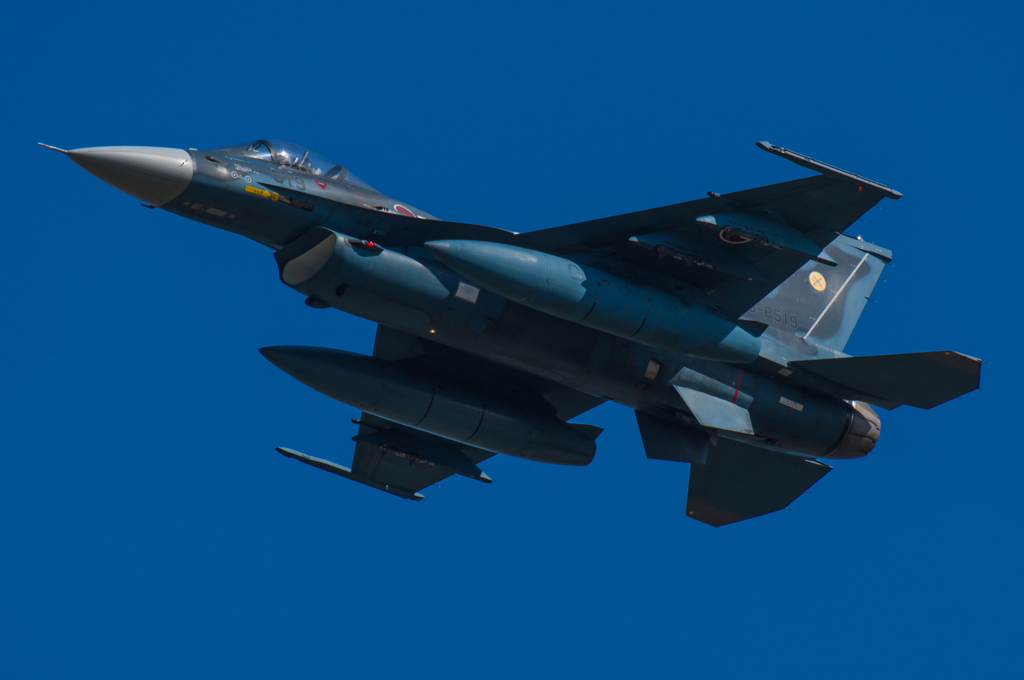 青い空に青い飛行機