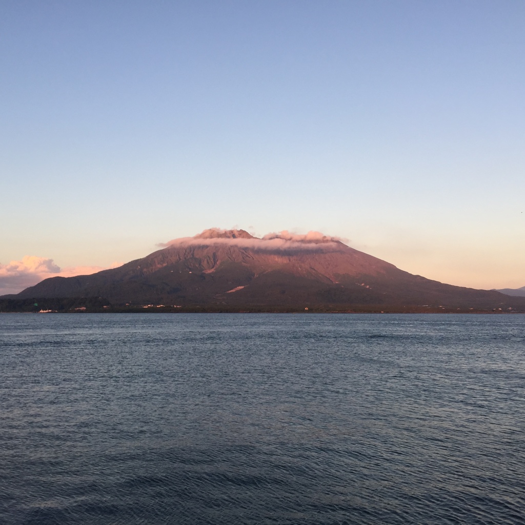 夕景桜島