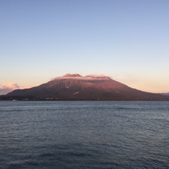 夕景桜島
