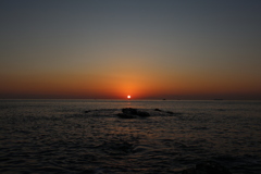 南無谷海岸に沈む夕陽