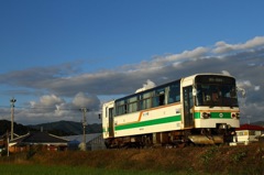 住宅地の単線をゆくレールバス