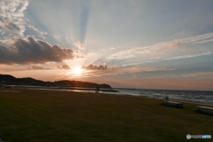 多賀の浜の夕日