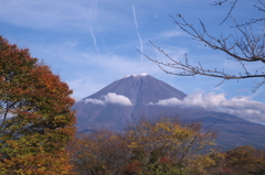 田貫湖紅葉と富士山
