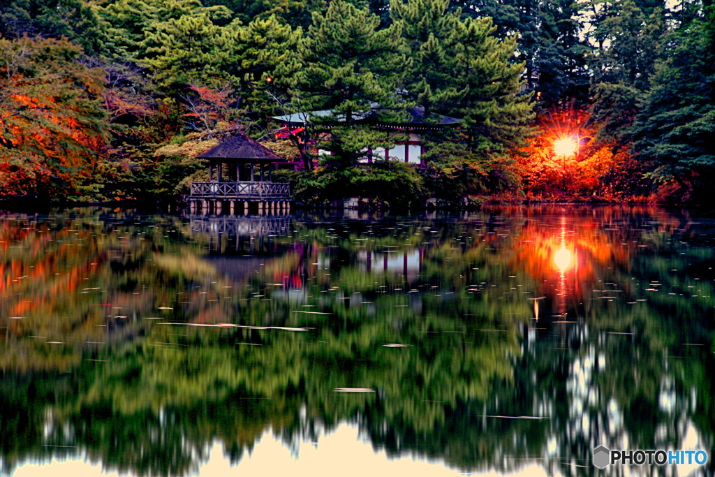 夕刻の三法寺池