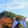 星型宇宙船が着陸した公園