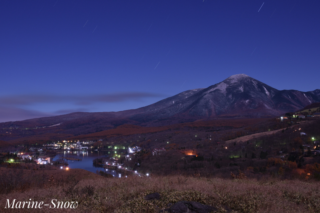 月夜の白樺湖