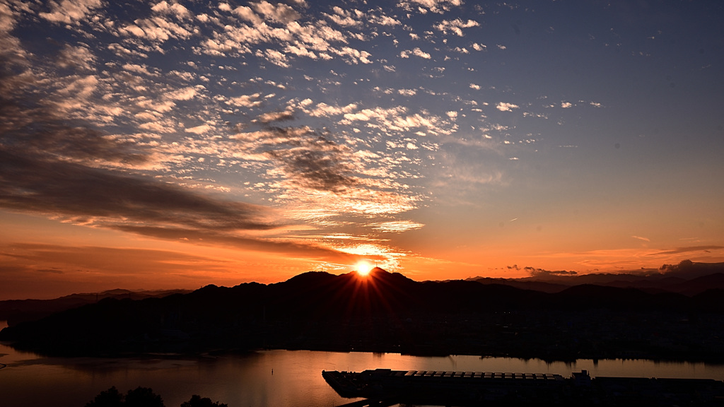 五台山展望台からの夕日