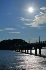 竹島橋　冬暖かな日差し
