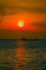 夕日
